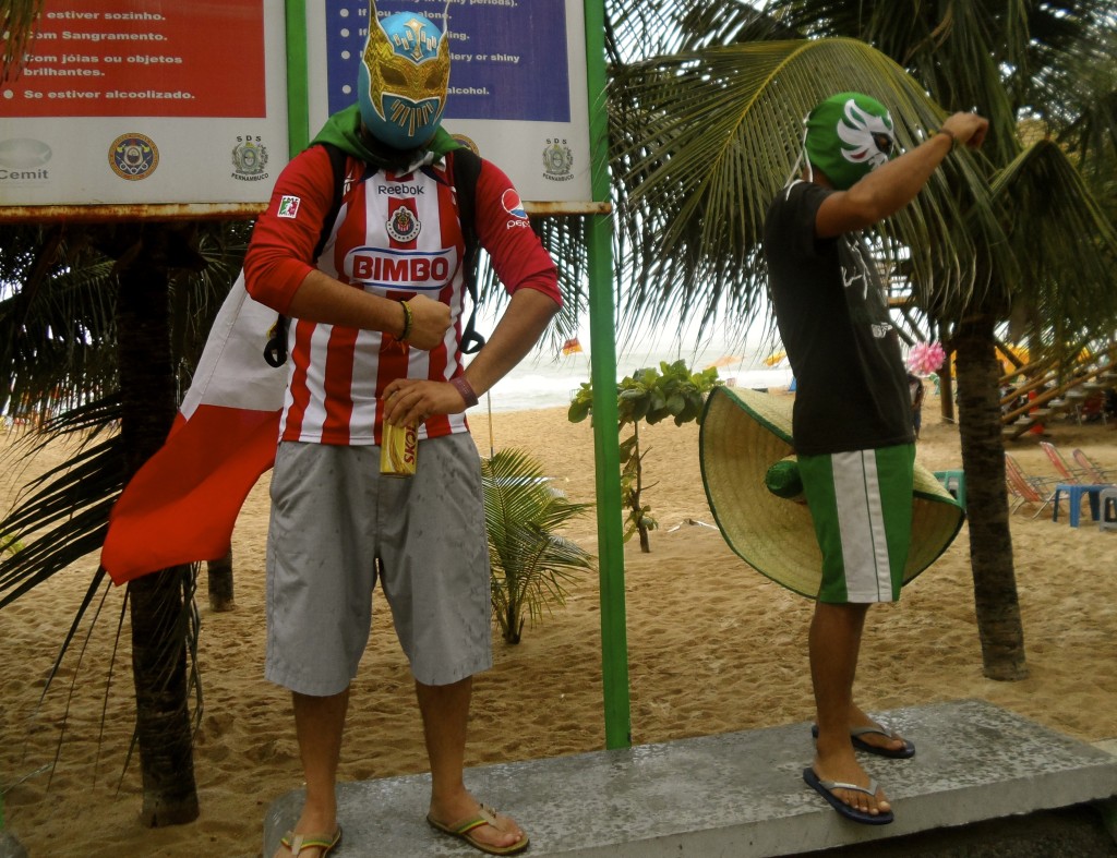 Mexican football fans in Recife.