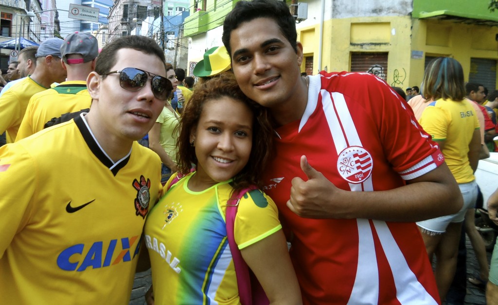Brazilian football fans in Recife.