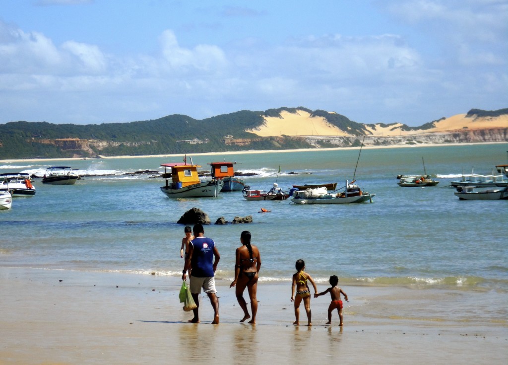 All social classes go to the beach in Brazil.