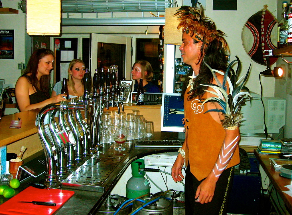 Guest bartender from Easter Island at Cafe Globen.