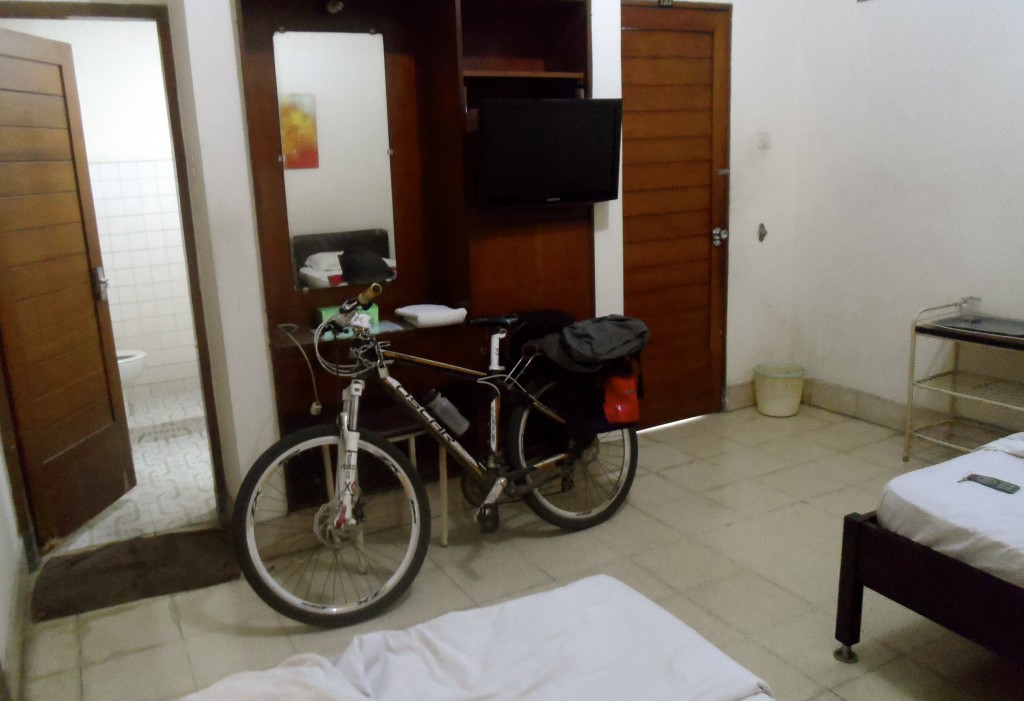 My bicycle in an indonesian hotel room.