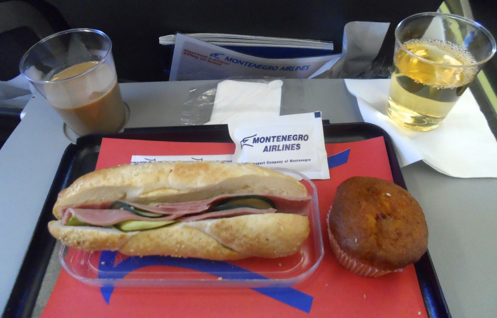 My food and drinks on Montenegro Airlines.