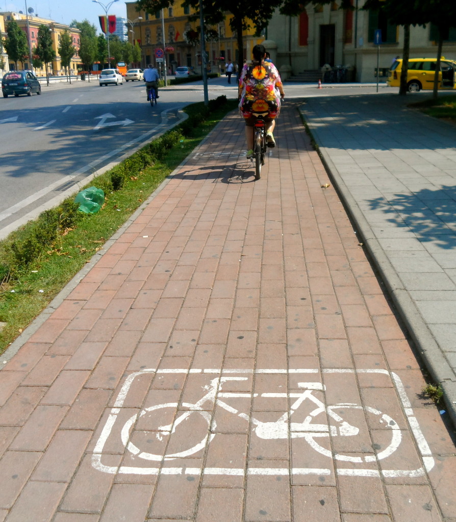 Tirana has a growing bicycle culture.