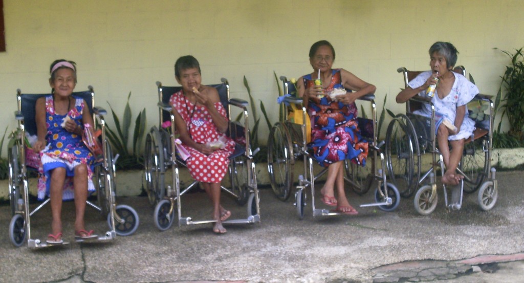 At an old peoples center in Manila.