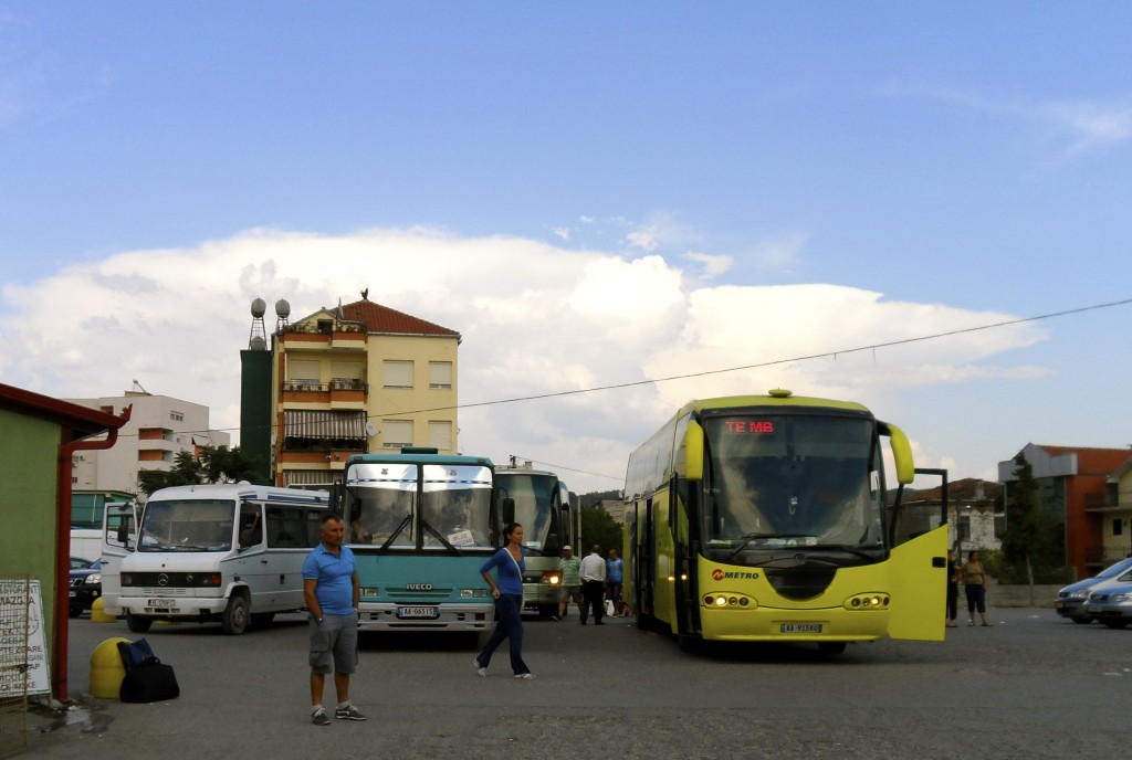 The bus station in Elbasan.