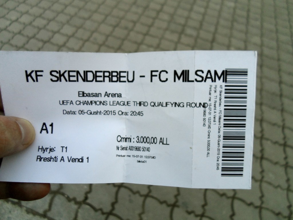 My ticket for the game.