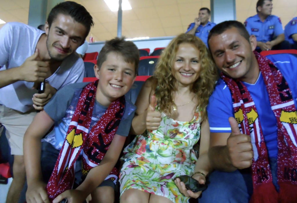 Friendly albanian football fans.