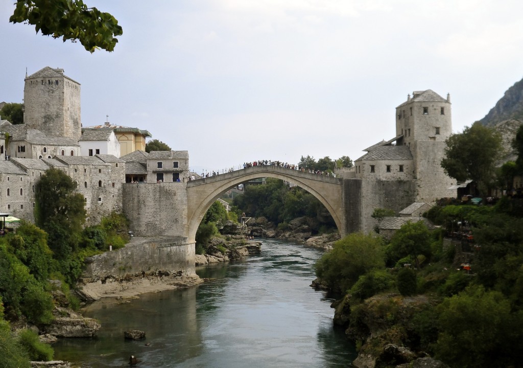 The rebuild bridge, connecting east and west Mostar.