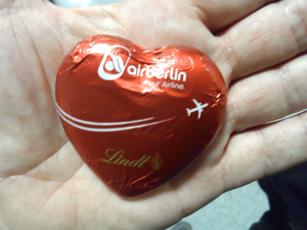 Air Berlin chocolate heart.