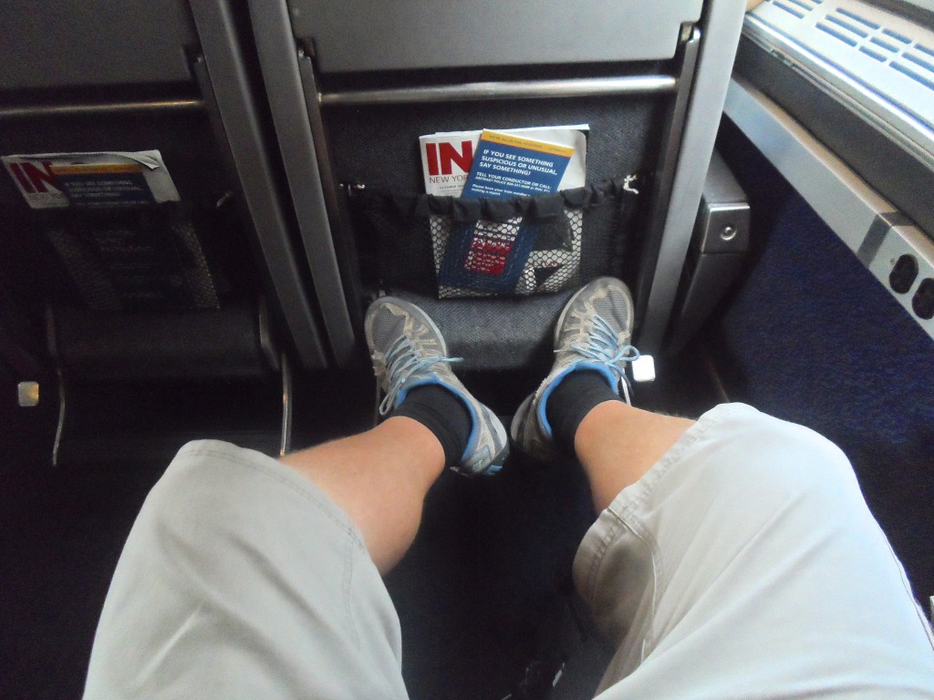 Nice leg space on Amtrak.