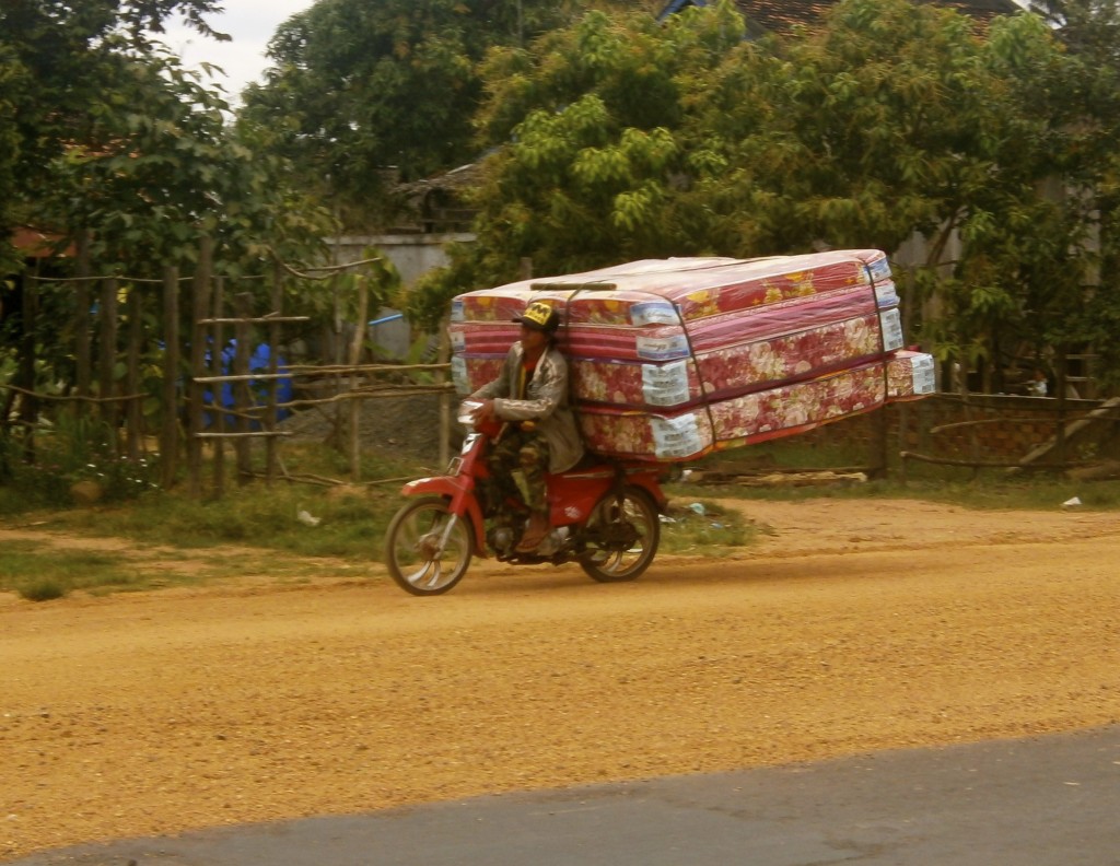 The roads of Cambodia are colorful.