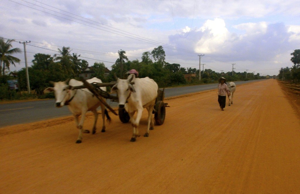 On the road in Cambodia.