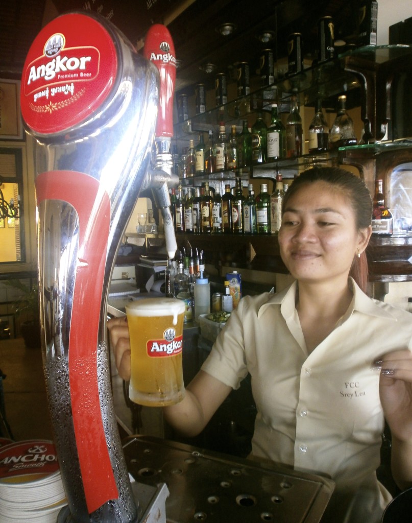 This cambodian girl was serving me beer while I was talking to a murderer. 