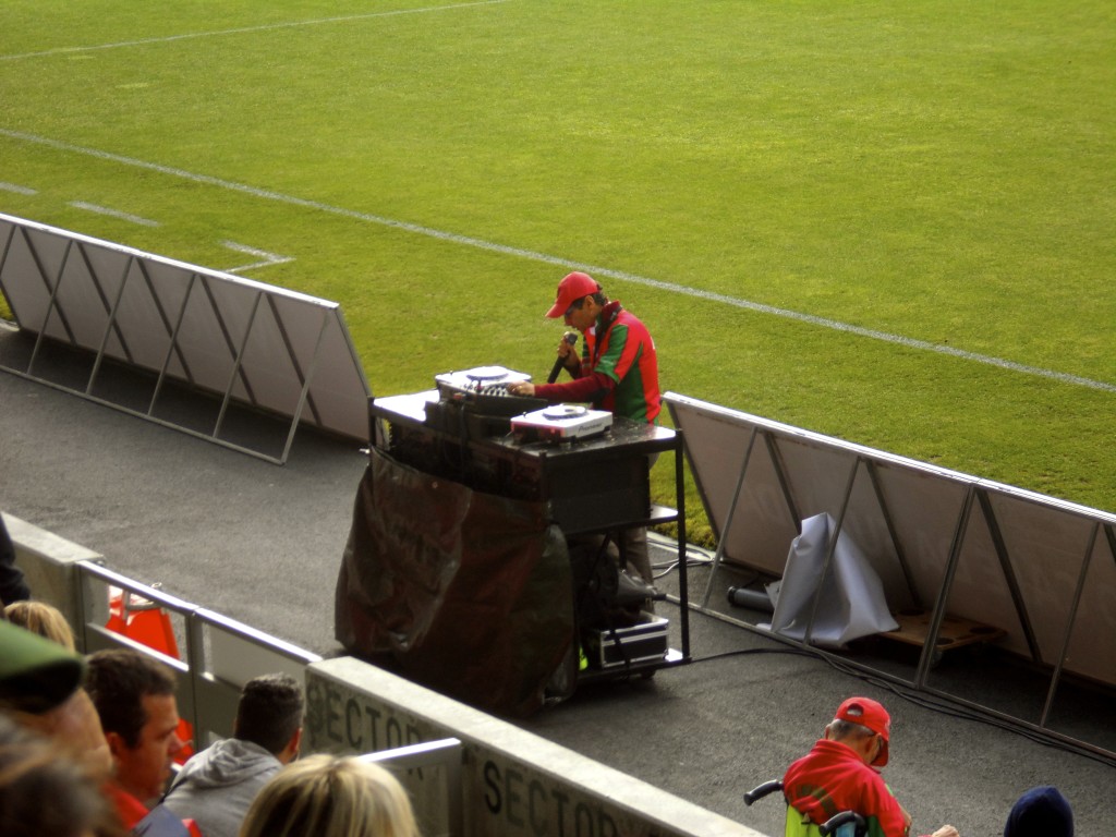 The stadium DJ doing his job.