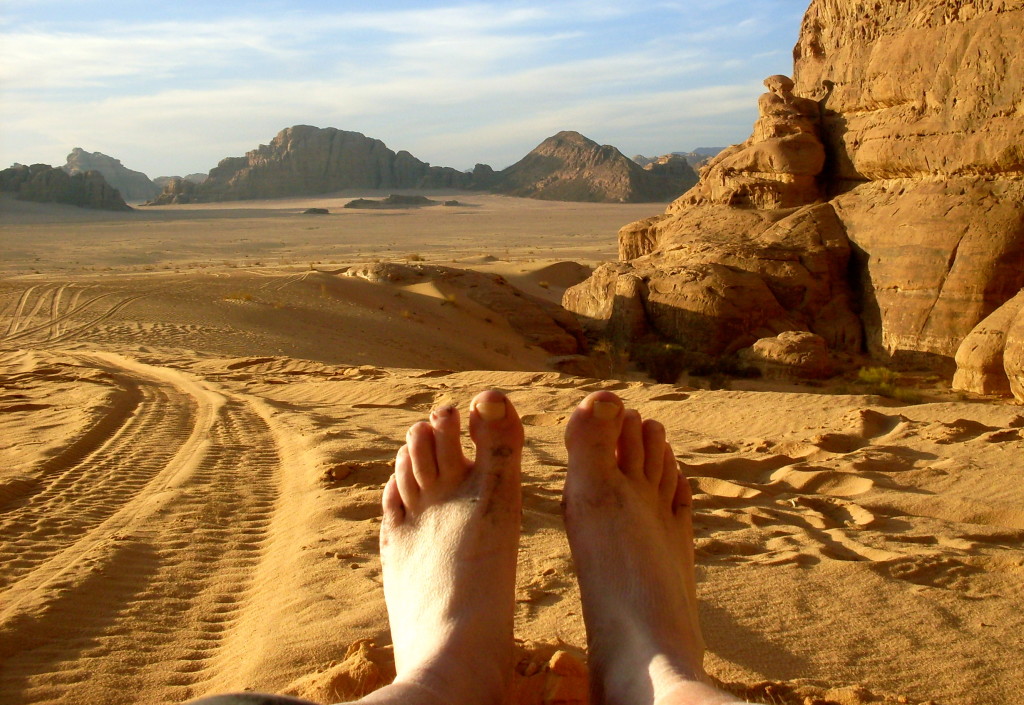 Chilling out, after a day of work in Wadi Rum, Jordan.