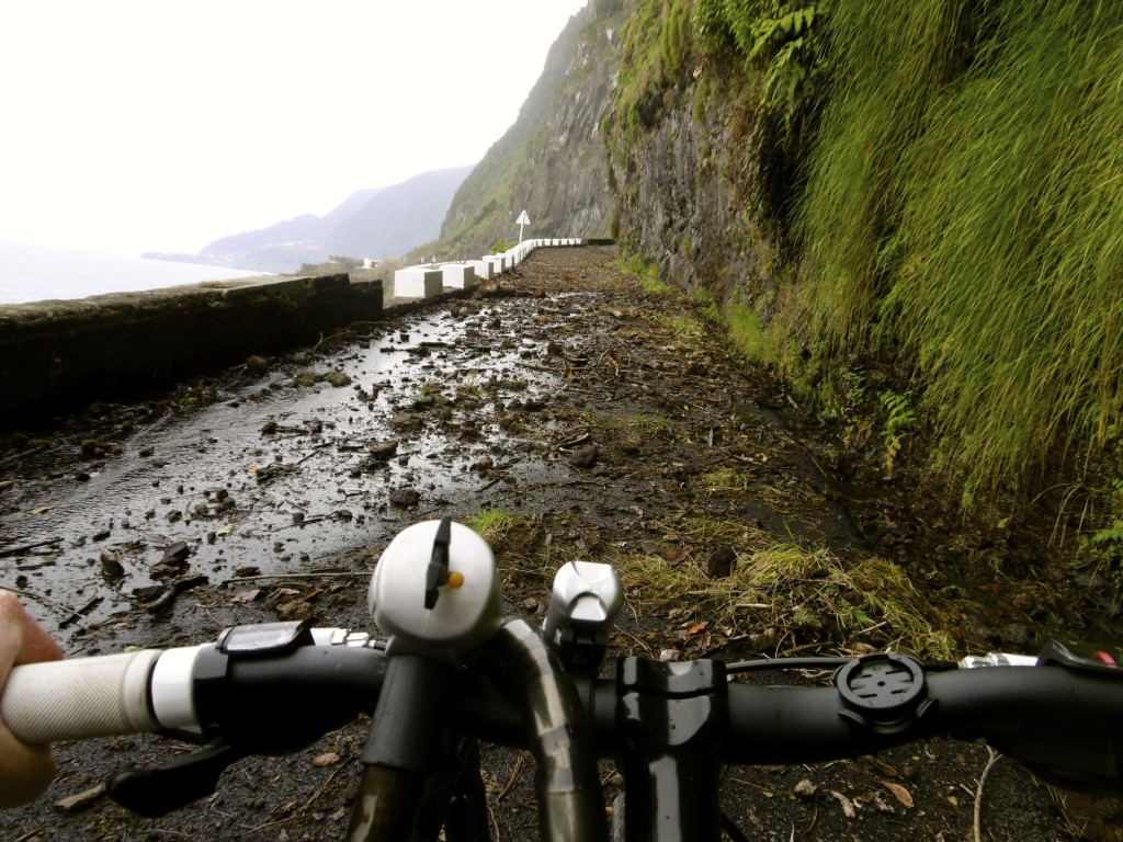 Be ware of rock slides when cycling around Madeira.