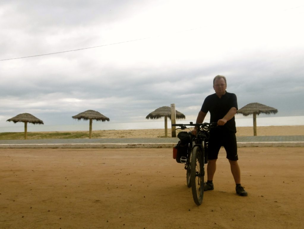 Cycling along the brazilian coastline.
