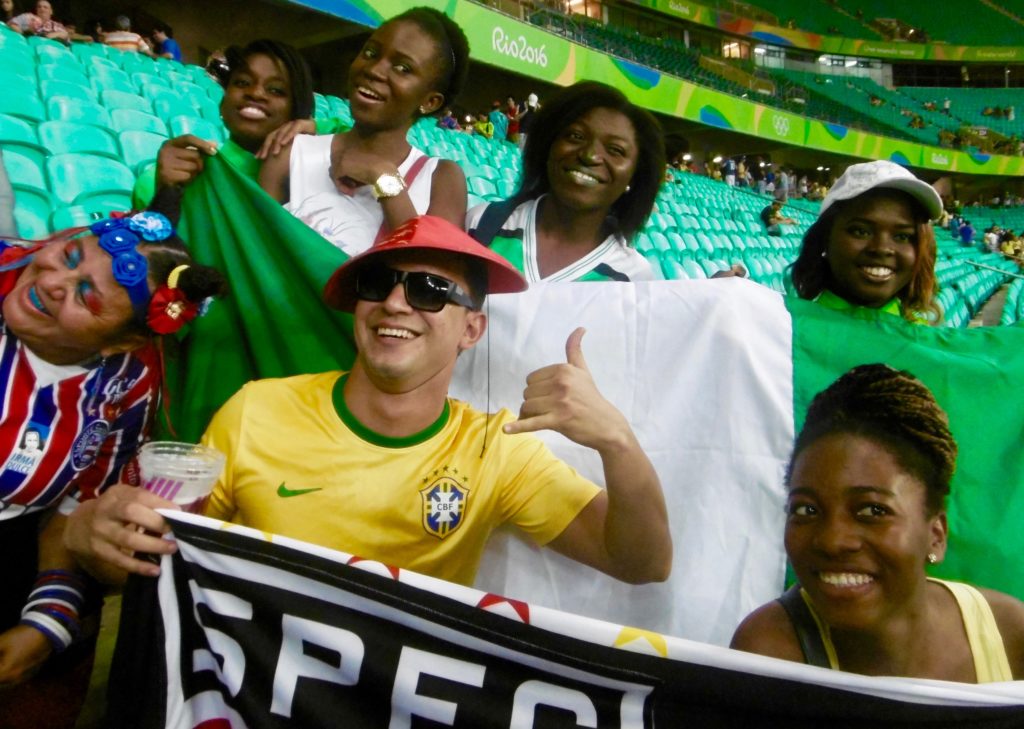 Everybody loved the Nigerian girls at the stadium.