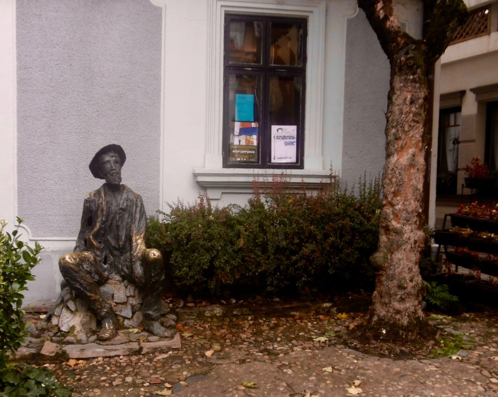 Statue of serbian artist Djura Jaksic, who used to live in the street.
