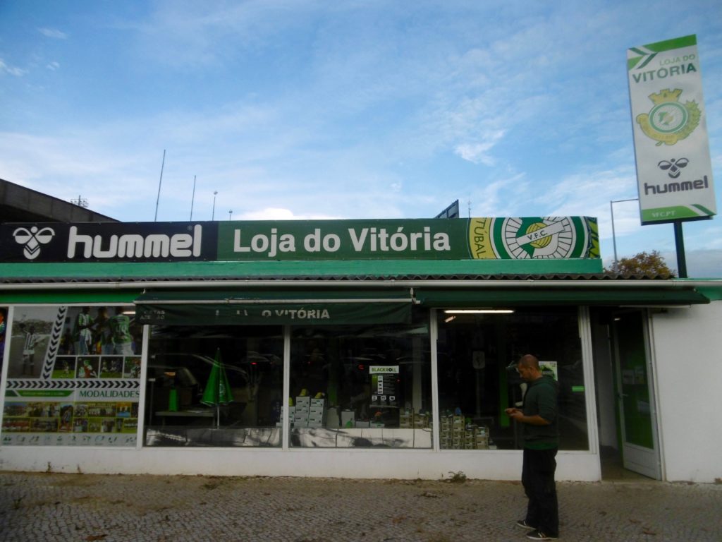 The fan shop at the stadium in Setubal.