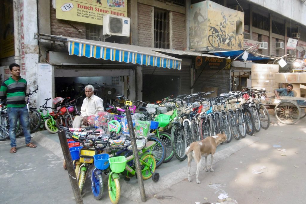 Bicycle store in Delhi.