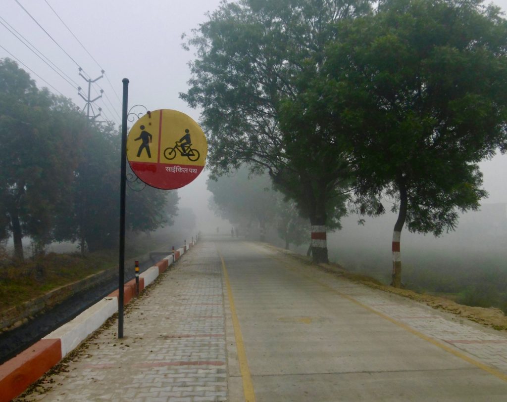 The bicycle path is well sign posted.