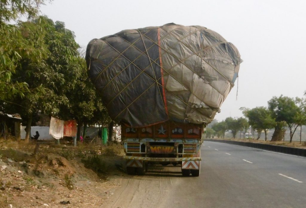 Fully loaded truck in the Jharkhand province.