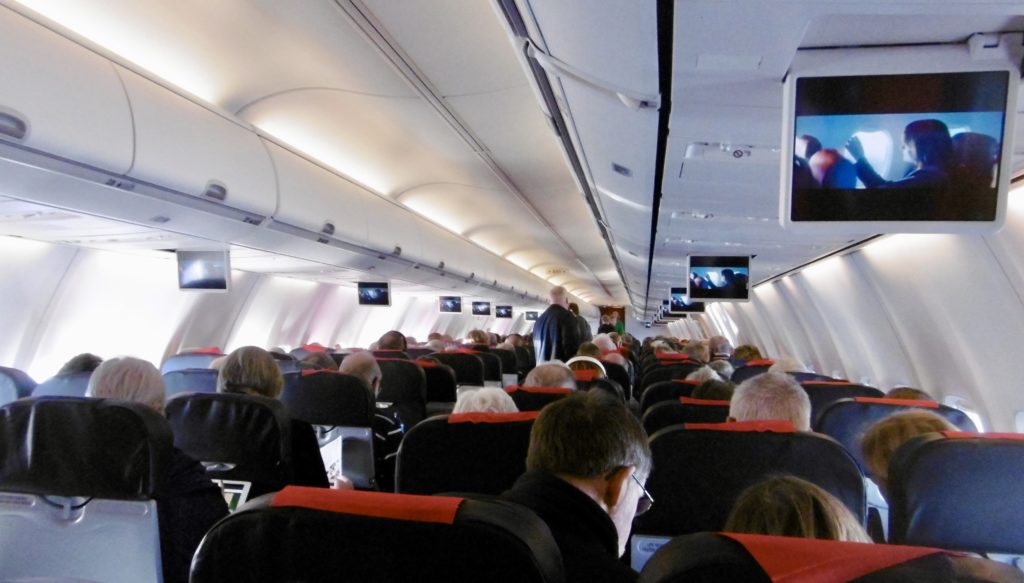 Onboard a Norwegian flight.