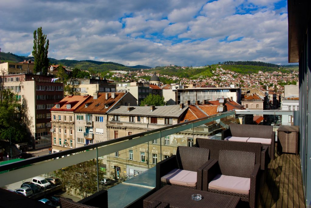 My breakfast view at the City Boutique Hotel in Sarajevo.