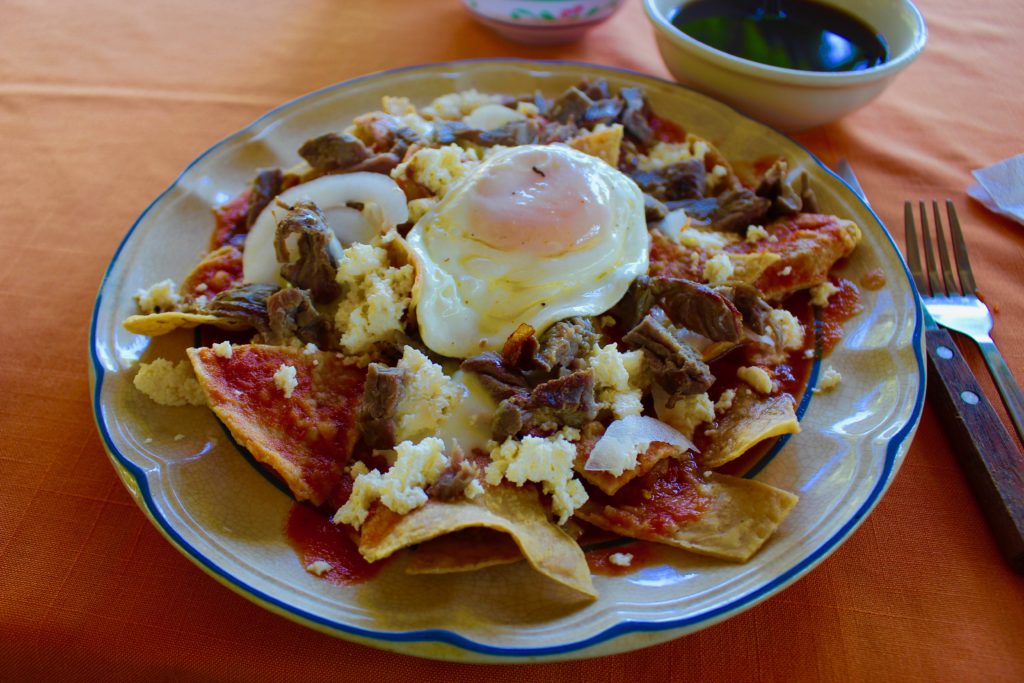 Fantastic breakfast in a small Chiapas restaurant.