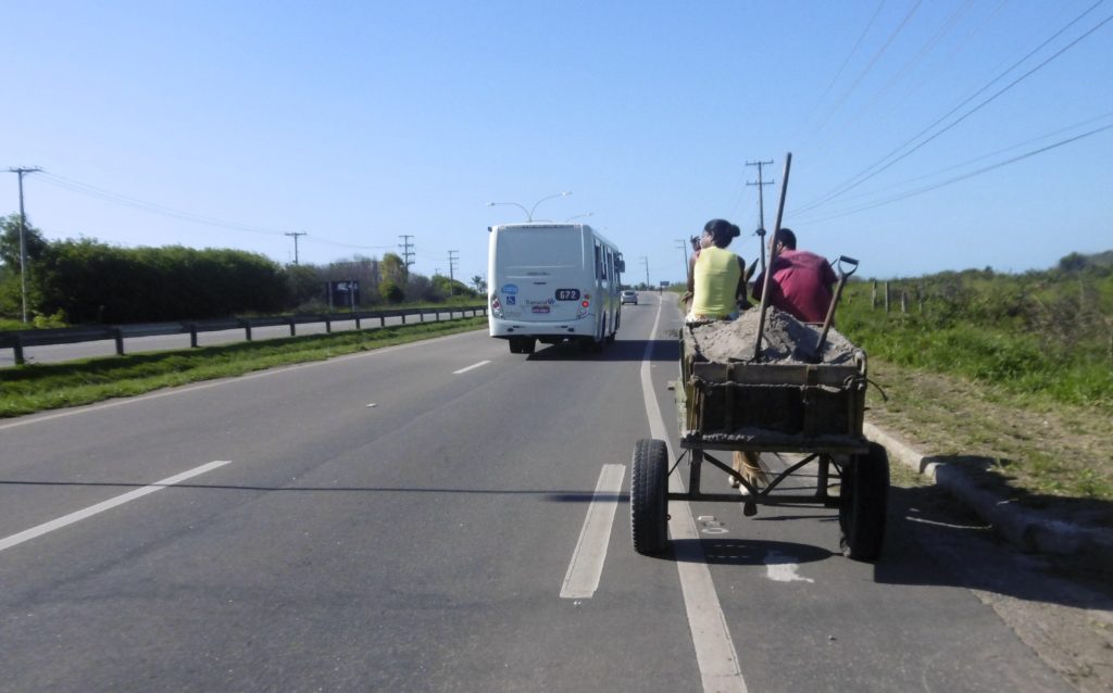 Typical road scene in rural Brazil.