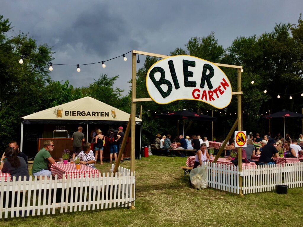 Biergarten at the annual music festival.